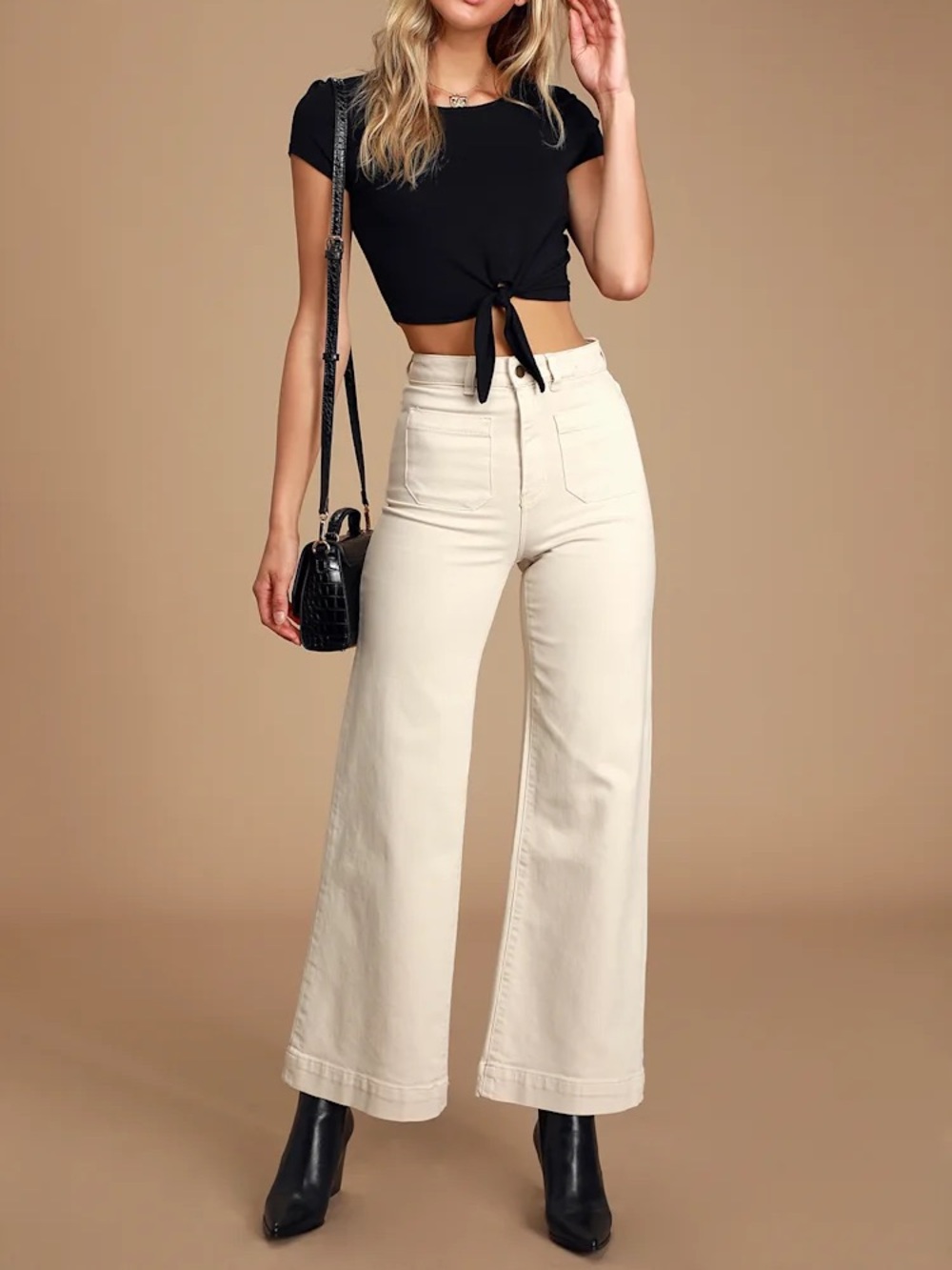 ROLLA'S High-Rise Wide-Leg Jeans — Off-White